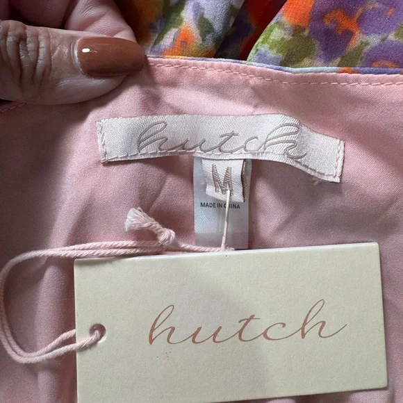 Hutch NWT McVie Floral Chiffon Midi Dress Size Medium - Picture 7 of 8